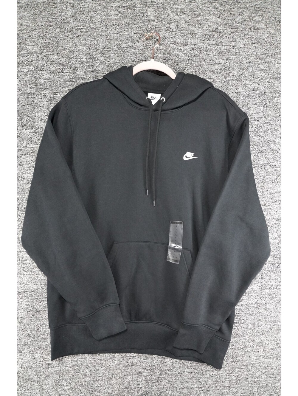 Nike Black Logo Crewneck Pullover Sweatshirt Long Sleeve Men's L Regular Fit
